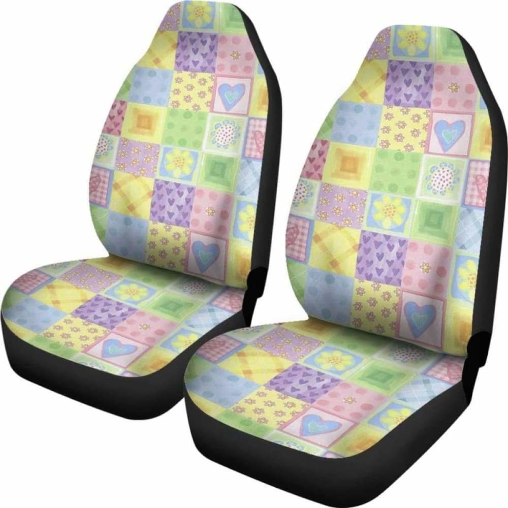 Heart Patchwork Car Seat Covers 174914 - YourCarButBetter