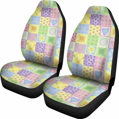 Heart Patchwork Car Seat Covers 174914 - YourCarButBetter