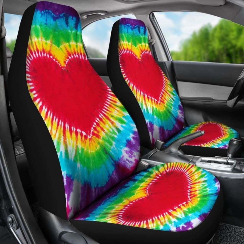Heart Tie Dye Car Seat Covers 105905 - YourCarButBetter