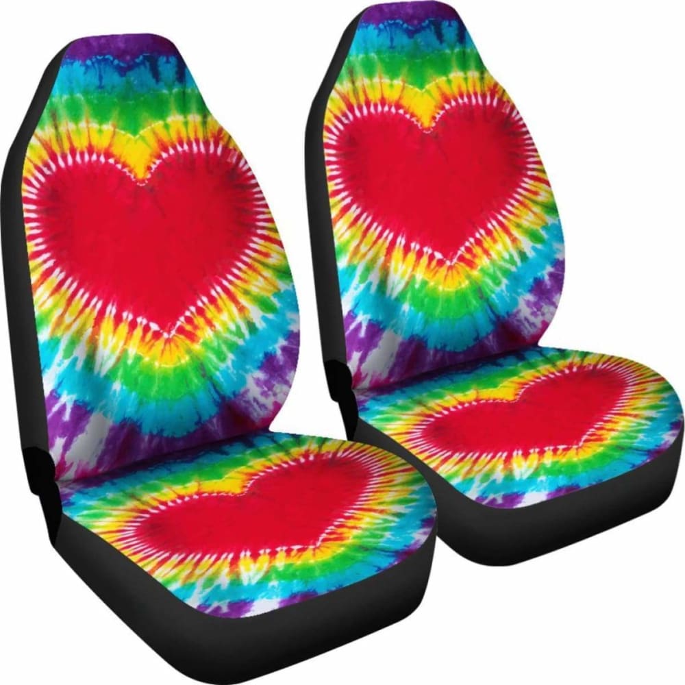 Heart Tie Dye Car Seat Covers 105905 - YourCarButBetter