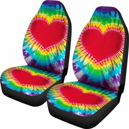 Heart Tie Dye Car Seat Covers 105905 - YourCarButBetter