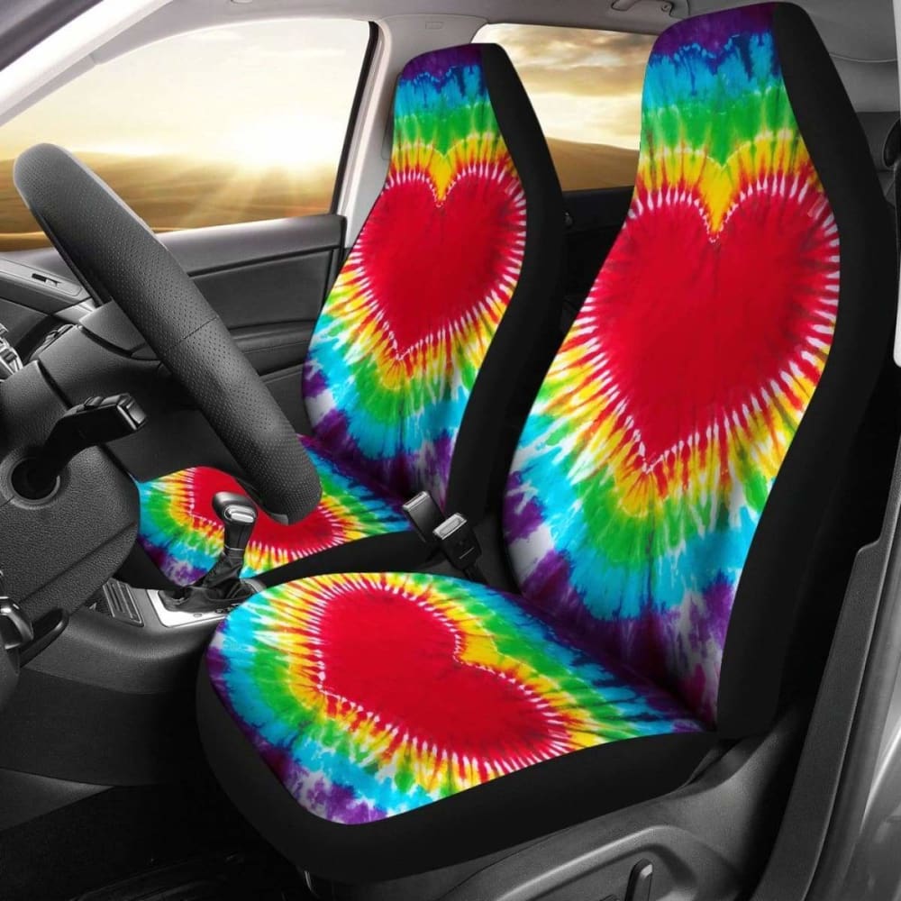 Heart Tie Dye Car Seat Covers 154230 - YourCarButBetter