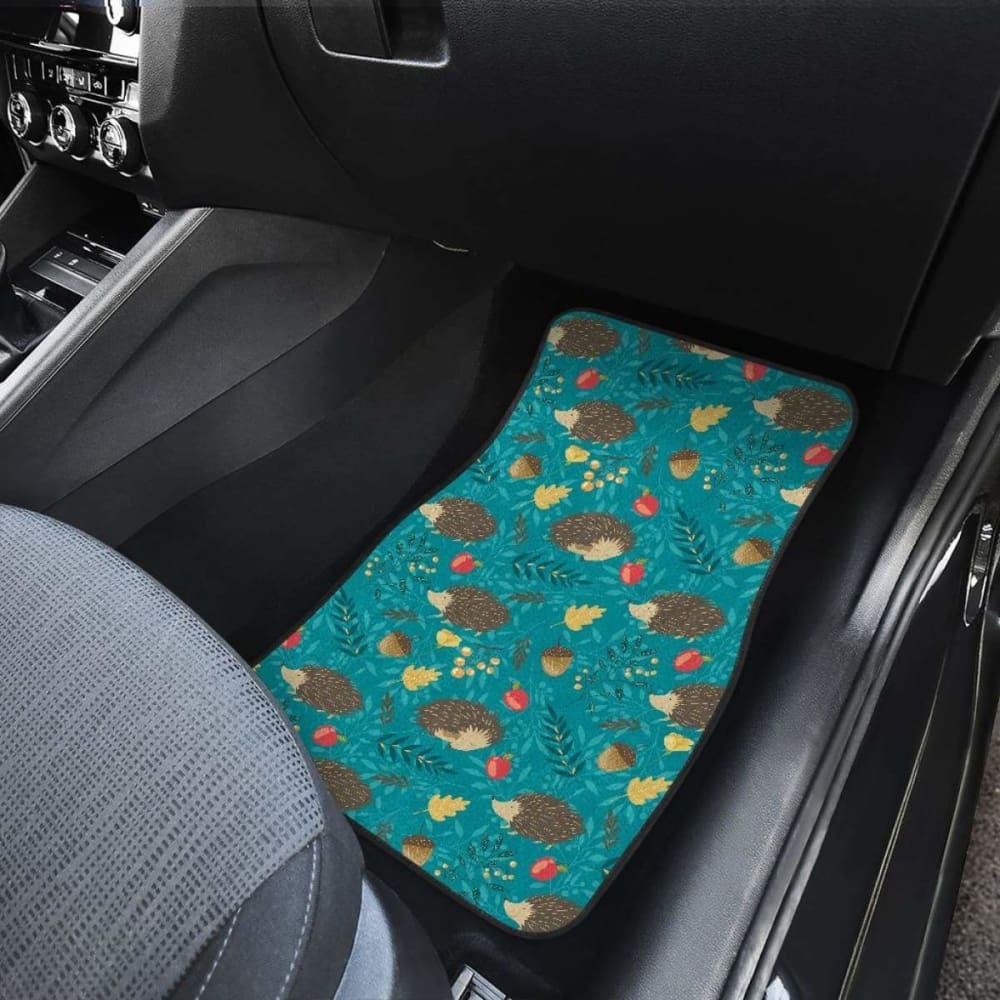 Hedgehog Pattern Print Design 01 Front And Back Car Mats 144902