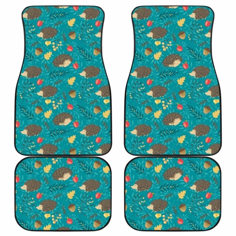 Hedgehog Pattern Print Design 01 Front And Back Car Mats 144902