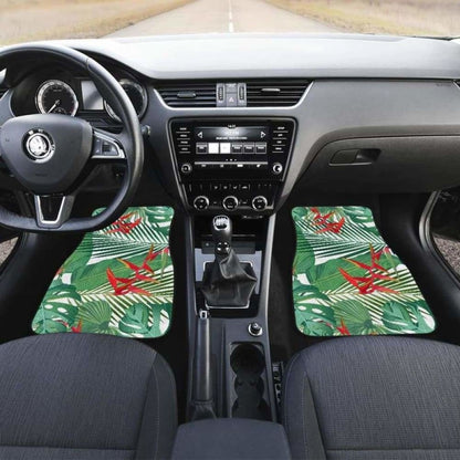 Heliconia Palm And Monstera Leaves Pattern Front And Back Car Mats 174914 - YourCarButBetter