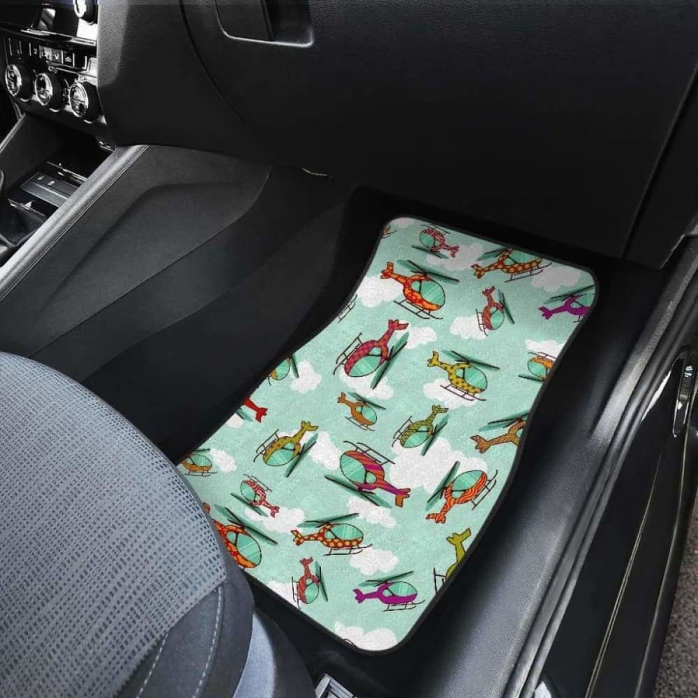 Helicopter Design Pattern Front And Back Car Mats 174914 - YourCarButBetter