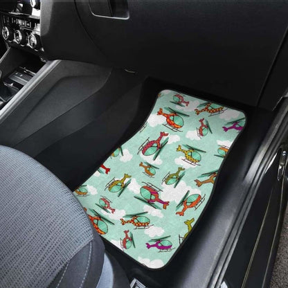 Helicopter Design Pattern Front And Back Car Mats 174914 - YourCarButBetter