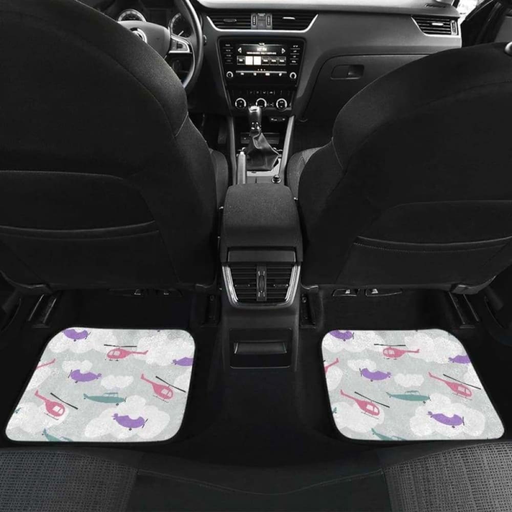Helicopter Plane Pattern Front And Back Car Mats 174914 - YourCarButBetter