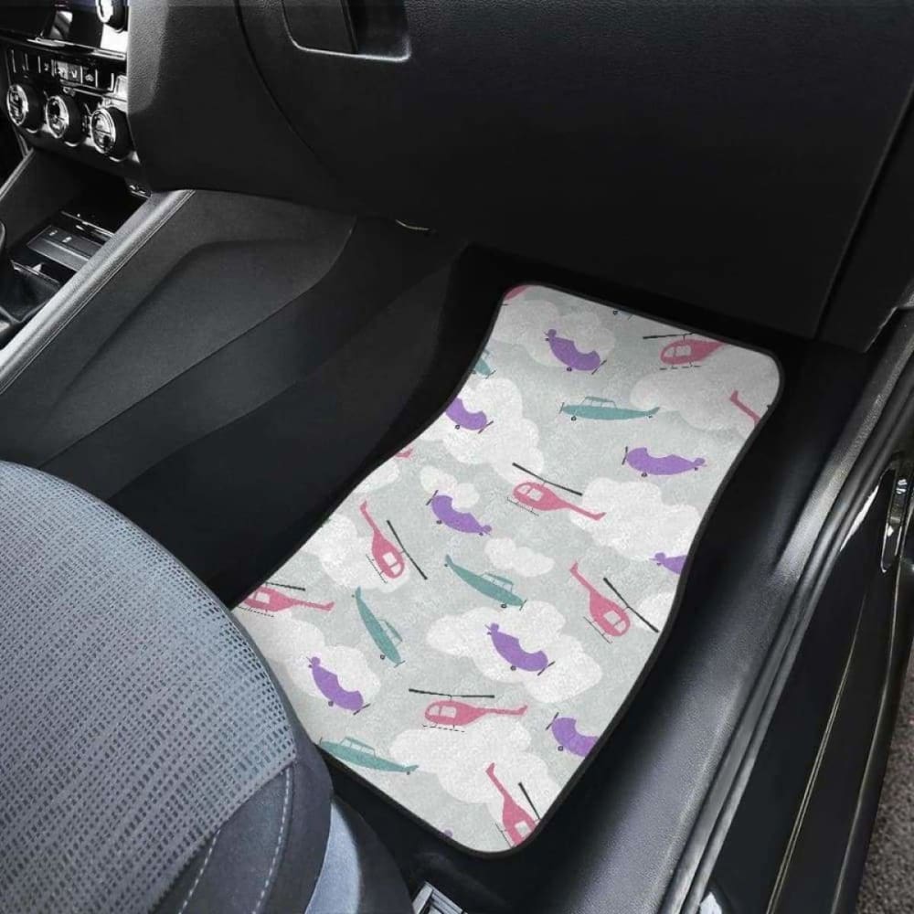Helicopter Plane Pattern Front And Back Car Mats 174914 - YourCarButBetter