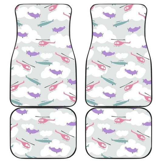 Helicopter Plane Pattern Front And Back Car Mats 174914 - YourCarButBetter