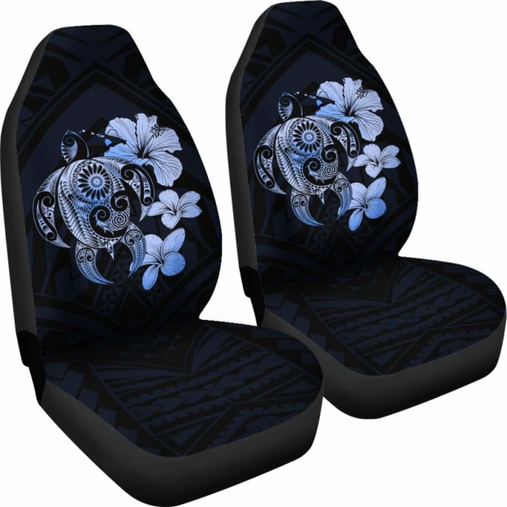 Hibiscus Plumeria Mix Polynesian Blue Turtle Car Seat Covers - New - Awesome 091114 - YourCarButBetter