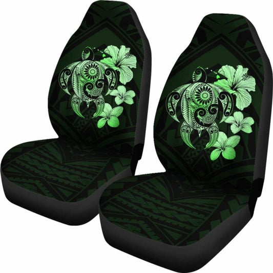 Hibiscus Plumeria Mix Polynesian Green Turtle Car Seat Covers - New - Awesome 091114 - YourCarButBetter