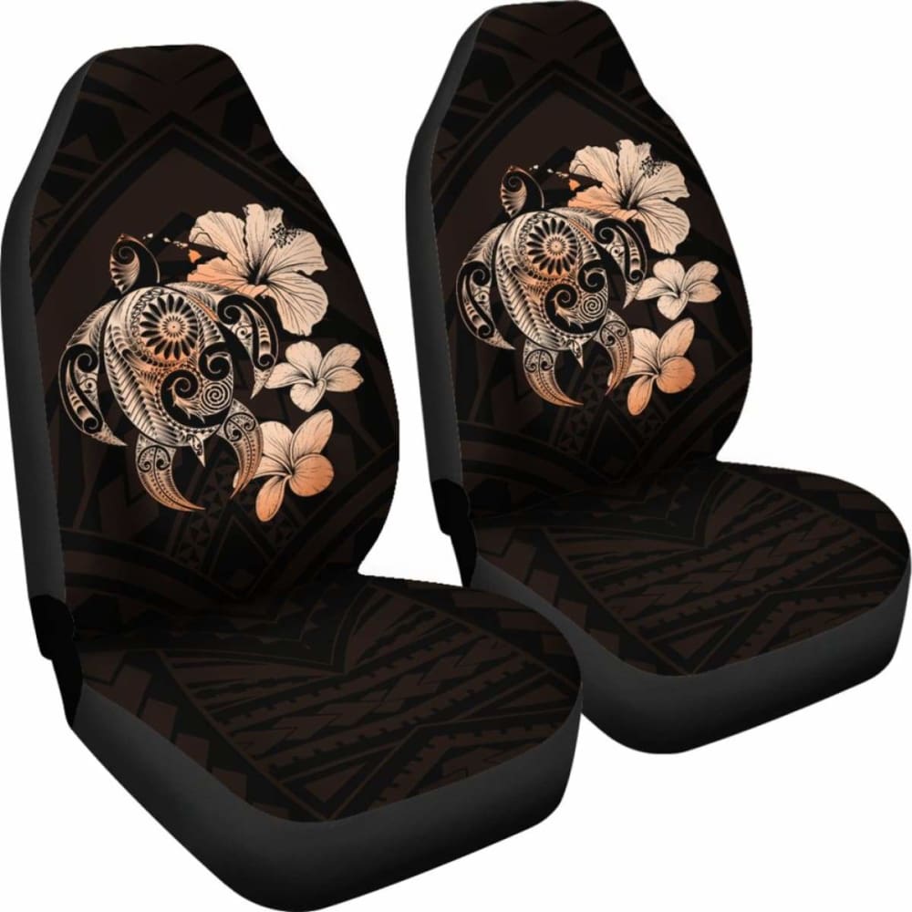 Hibiscus Plumeria Mix Polynesian Orange Turtle Car Seat Covers - New - Awesome 091114 - YourCarButBetter