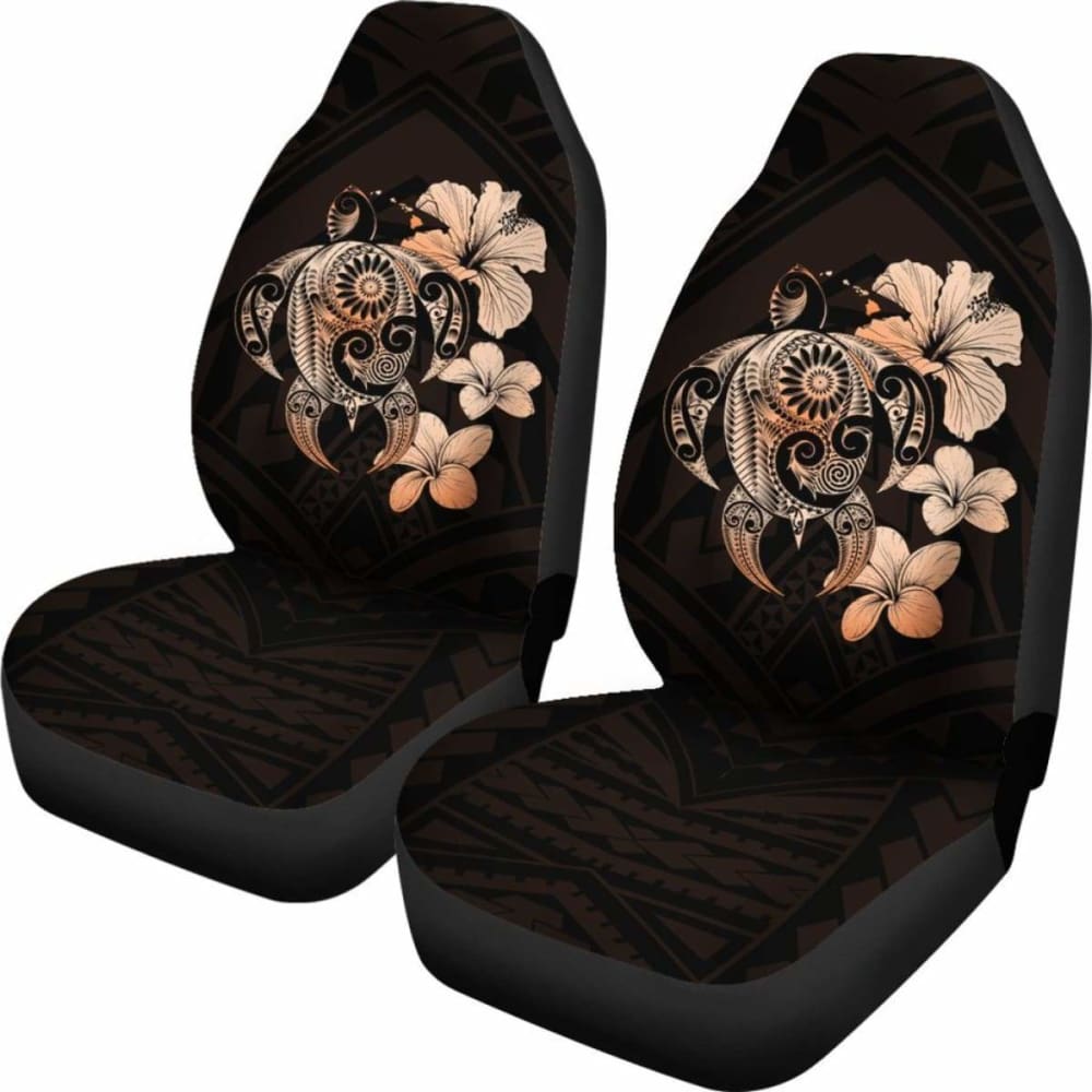 Hibiscus Plumeria Mix Polynesian Orange Turtle Car Seat Covers - New - Awesome 091114 - YourCarButBetter