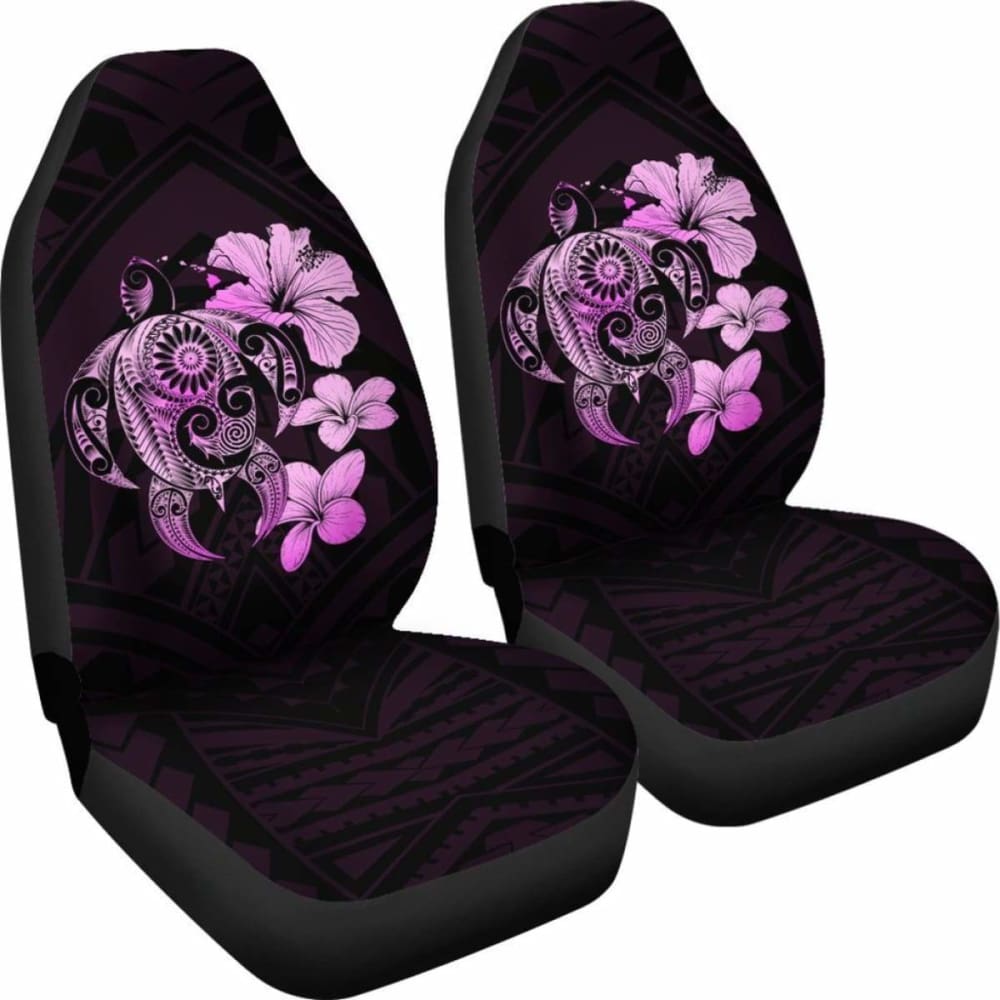 Hibiscus Plumeria Mix Polynesian Pink Turtle Car Seat Covers - New - Awesome 091114 - YourCarButBetter