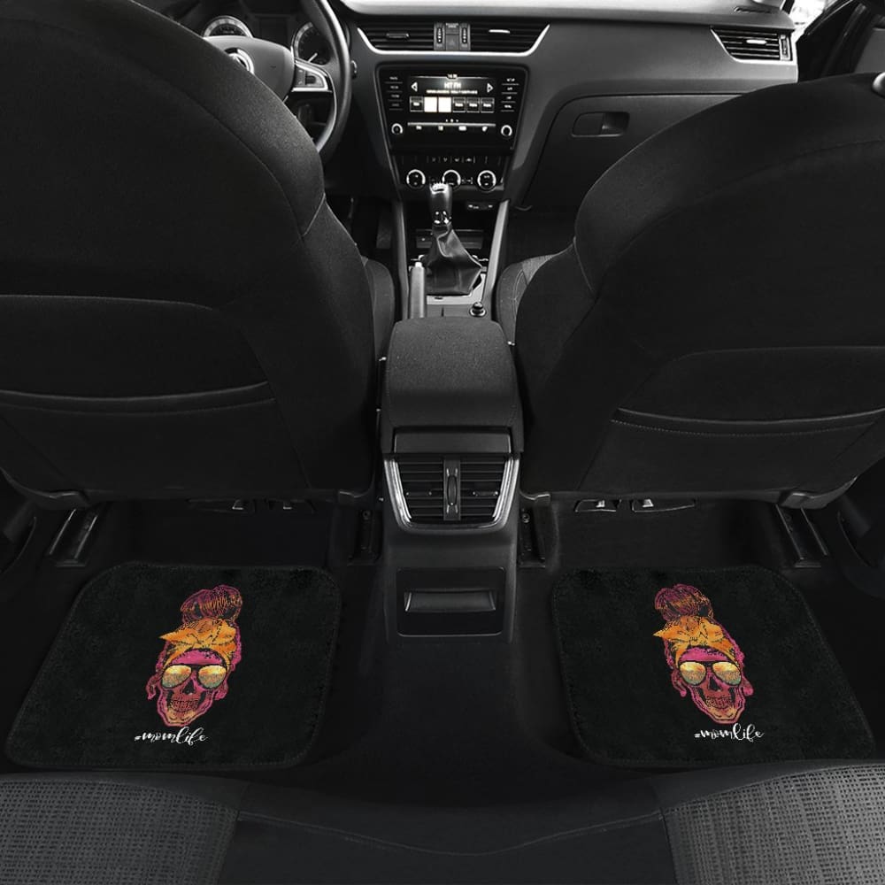 Hippie Skull Mom Mothers Day Bandana Sunflower Sunglass Car Floor Mats 212103 - YourCarButBetter