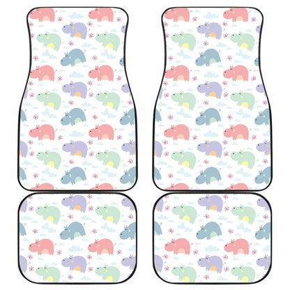 Hippopotamus Pattern Print Design 03 Front And Back Car Mats 105905 - YourCarButBetter