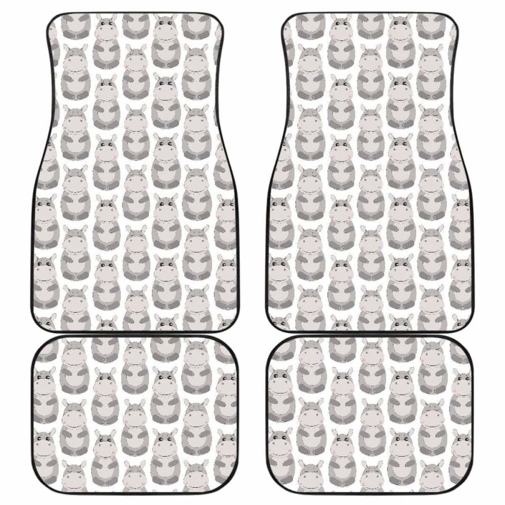 Hippopotamus Pattern Print Design 05 Front And Back Car Mats 105905 - YourCarButBetter
