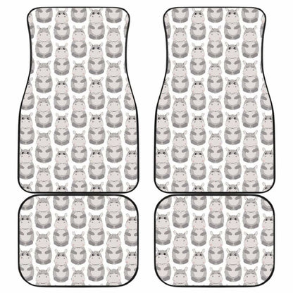 Hippopotamus Pattern Print Design 05 Front And Back Car Mats 105905 - YourCarButBetter