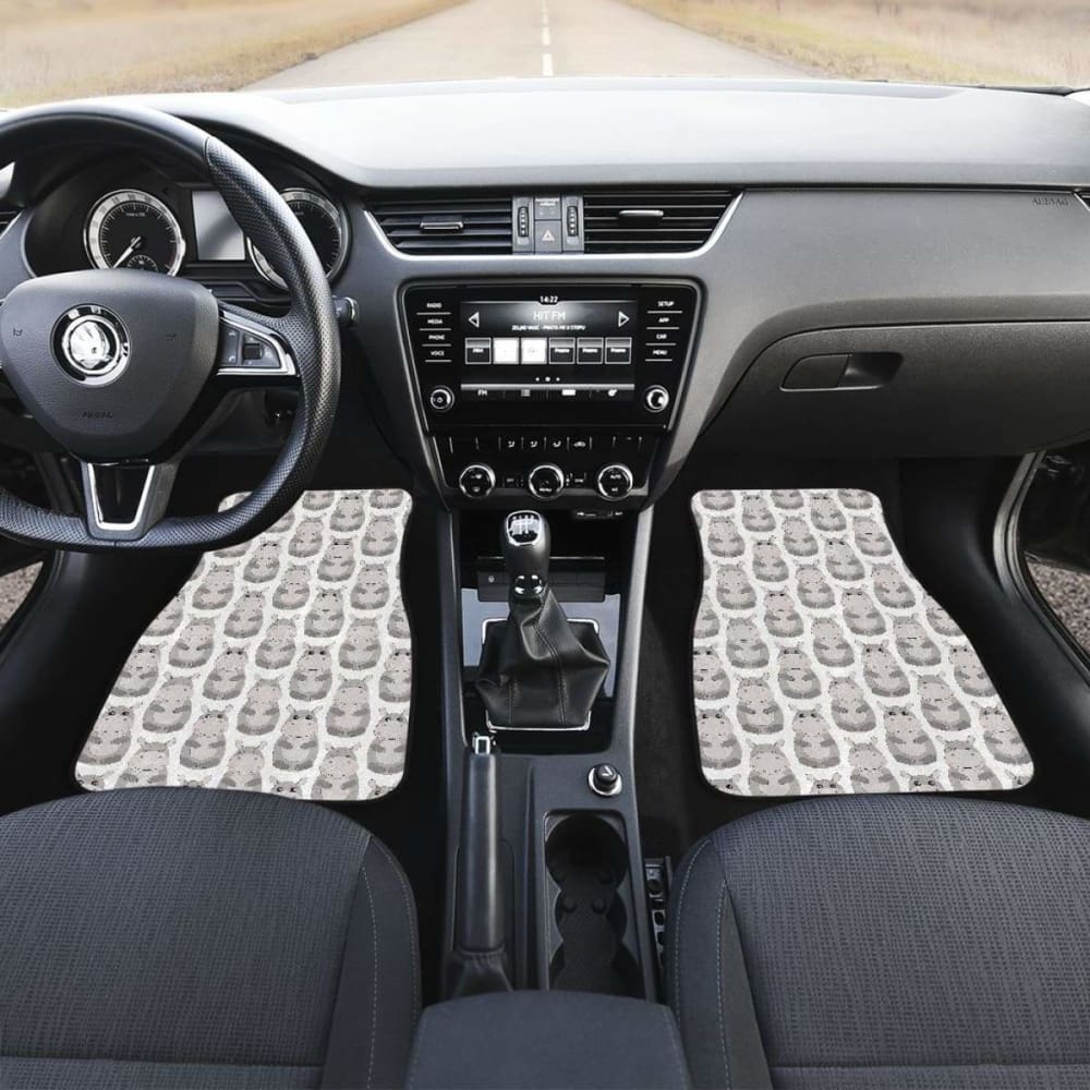 Hippopotamus Pattern Print Design 05 Front And Back Car Mats 105905 - YourCarButBetter