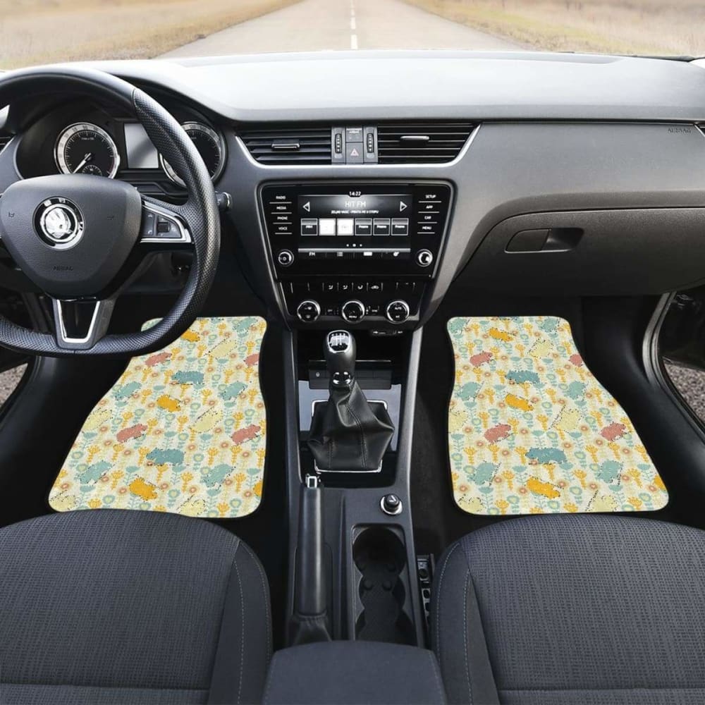 Hippopotamus Pattern Print Design Front And Back Car Mats 105905 - YourCarButBetter