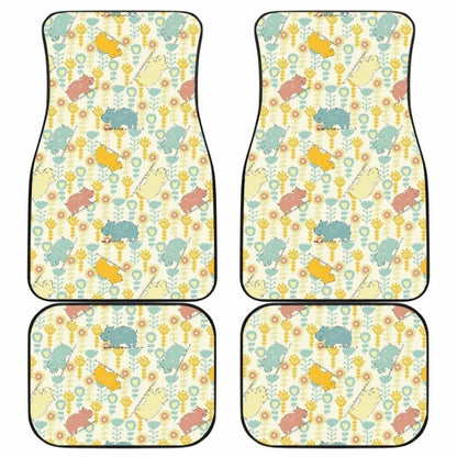 Hippopotamus Pattern Print Design Front And Back Car Mats 105905 - YourCarButBetter
