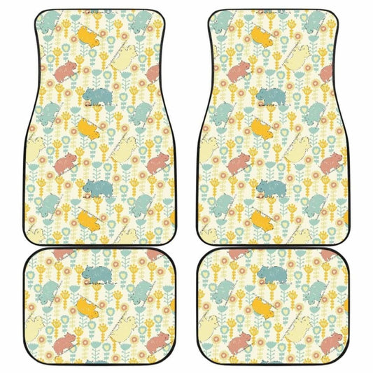 Hippopotamus Pattern Print Design Front And Back Car Mats 105905 - YourCarButBetter