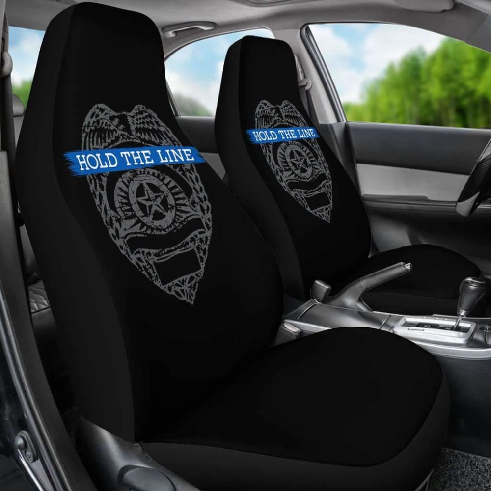Hold The Line Police Car Seat Covers Amazing Gift Ideas 101819 - YourCarButBetter