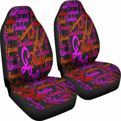 Holy Bible Books Black Mixed Colors Car Seat Covers 04 195016 - YourCarButBetter