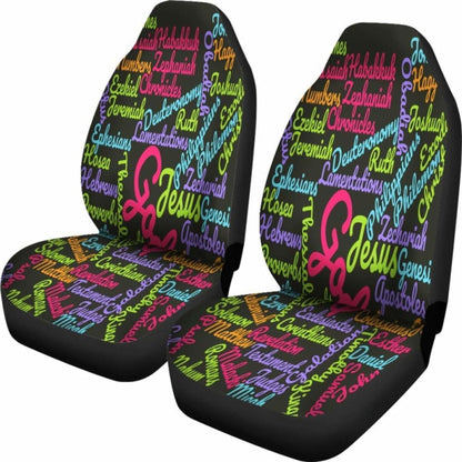 Holy Bible Books Pink Mixed Colors Car Seat Covers 04 195016 - YourCarButBetter