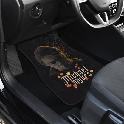 Horror Movie Car Floor Mats | Michael Myers Fading Face Maple Leaf Car Mats 210101 - YourCarButBetter