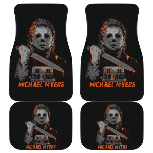 Horror Movie Car Floor Mats | Michael Myers Vintage Maple Leaf Color Car Mats 210101 - YourCarButBetter