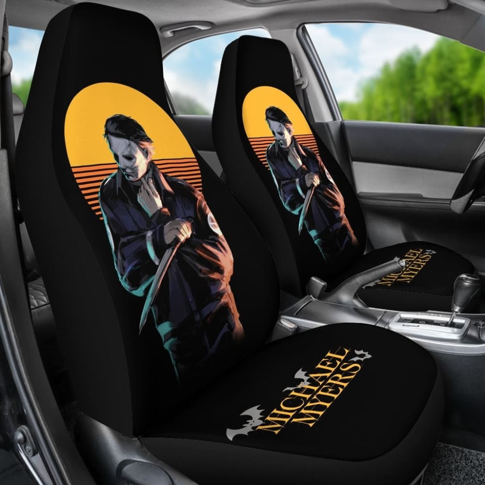 Horror Movie Car Seat Covers Cool Michael Myers Retro Vintage Seat Covers 094201 - YourCarButBetter