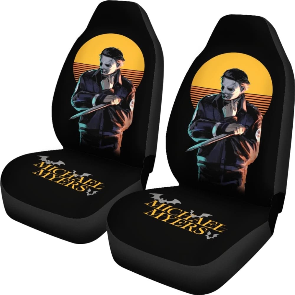 Horror Movie Car Seat Covers Cool Michael Myers Retro Vintage Seat Covers 094201 - YourCarButBetter