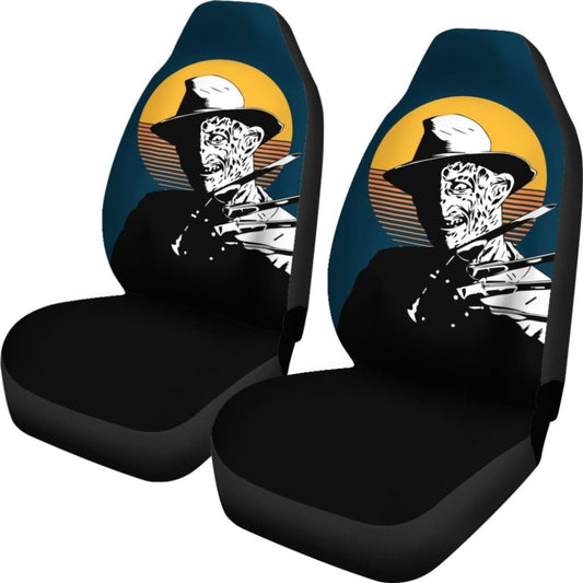 Horror Movie Car Seat Covers Freddy Krueger Retro Vintage Yellow Moon Seat Covers 094201 - YourCarButBetter