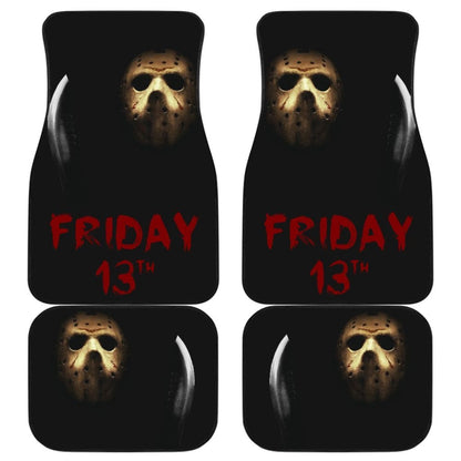 Horror Movie Friday The 13Th Jason Voorhees Mask In The Dark Car Floor Mats 094209 - YourCarButBetter