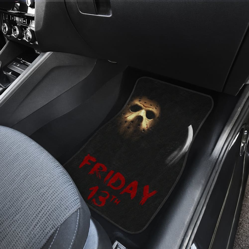 Horror Movie Friday The 13Th Jason Voorhees Mask In The Dark Car Floor Mats 094209 - YourCarButBetter
