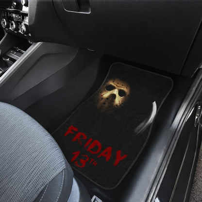 Horror Movie Friday The 13Th Jason Voorhees Mask In The Dark Car Floor Mats 094209 - YourCarButBetter