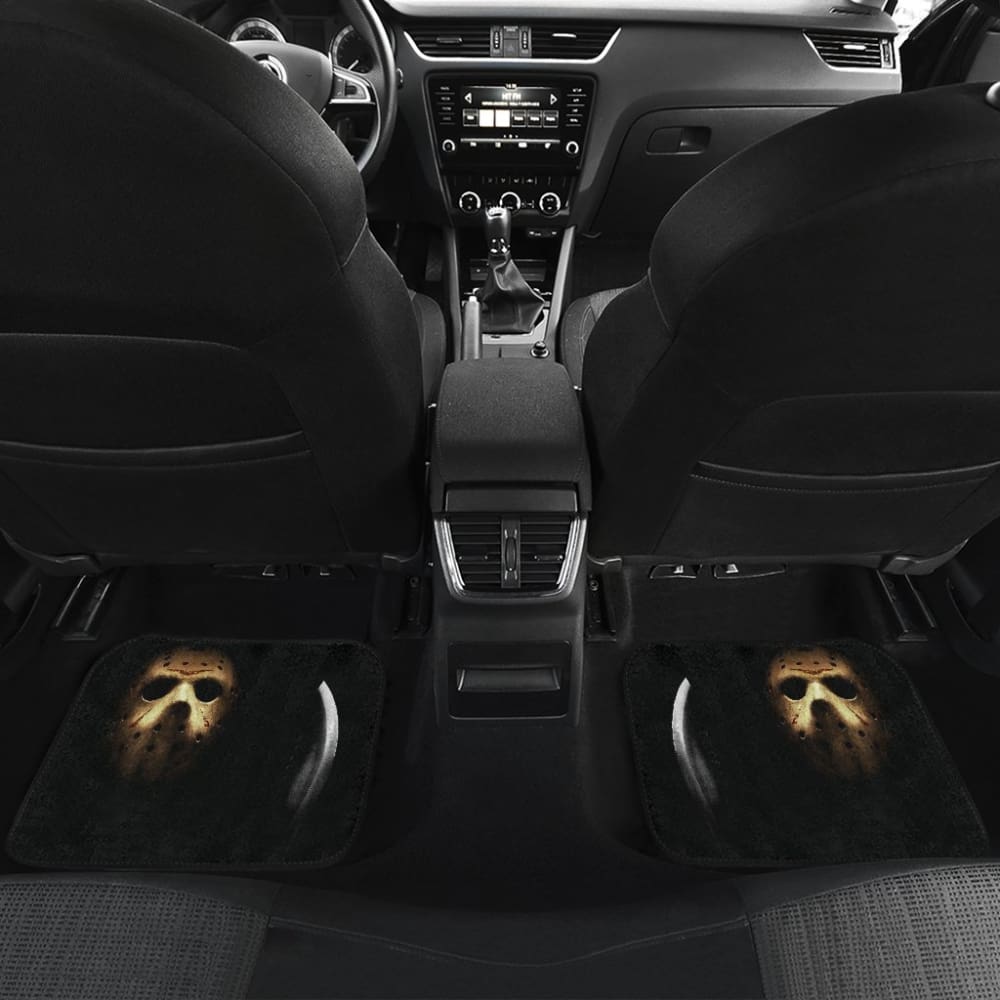 Horror Movie Friday The 13Th Jason Voorhees Mask In The Dark Car Floor Mats 094209 - YourCarButBetter