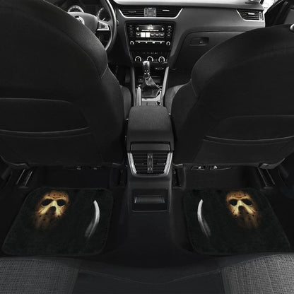 Horror Movie Friday The 13Th Jason Voorhees Mask In The Dark Car Floor Mats 094209 - YourCarButBetter