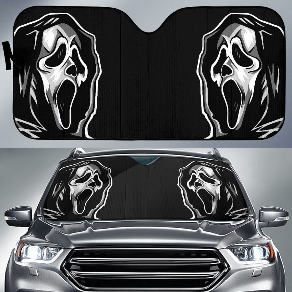 Horror Scary Ghostface Car Auto Sun Shades 212903 - YourCarButBetter