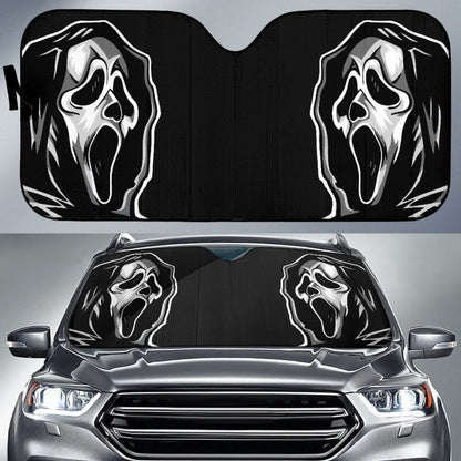 Horror Scary Ghostface Car Auto Sun Shades 212903 - YourCarButBetter