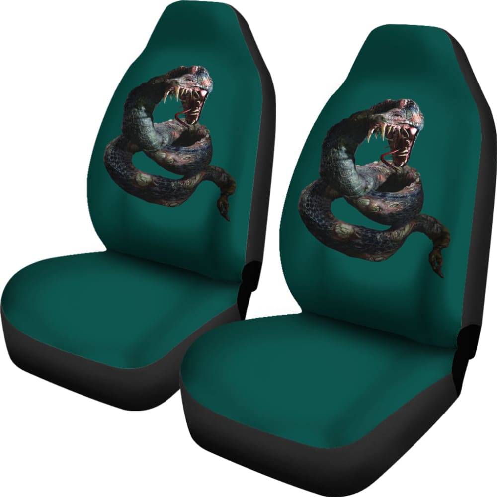 Horror Zombie Snake Green Themed Car Seat Covers 211301 - YourCarButBetter