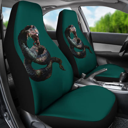 Horror Zombie Snake Green Themed Car Seat Covers 211301 - YourCarButBetter