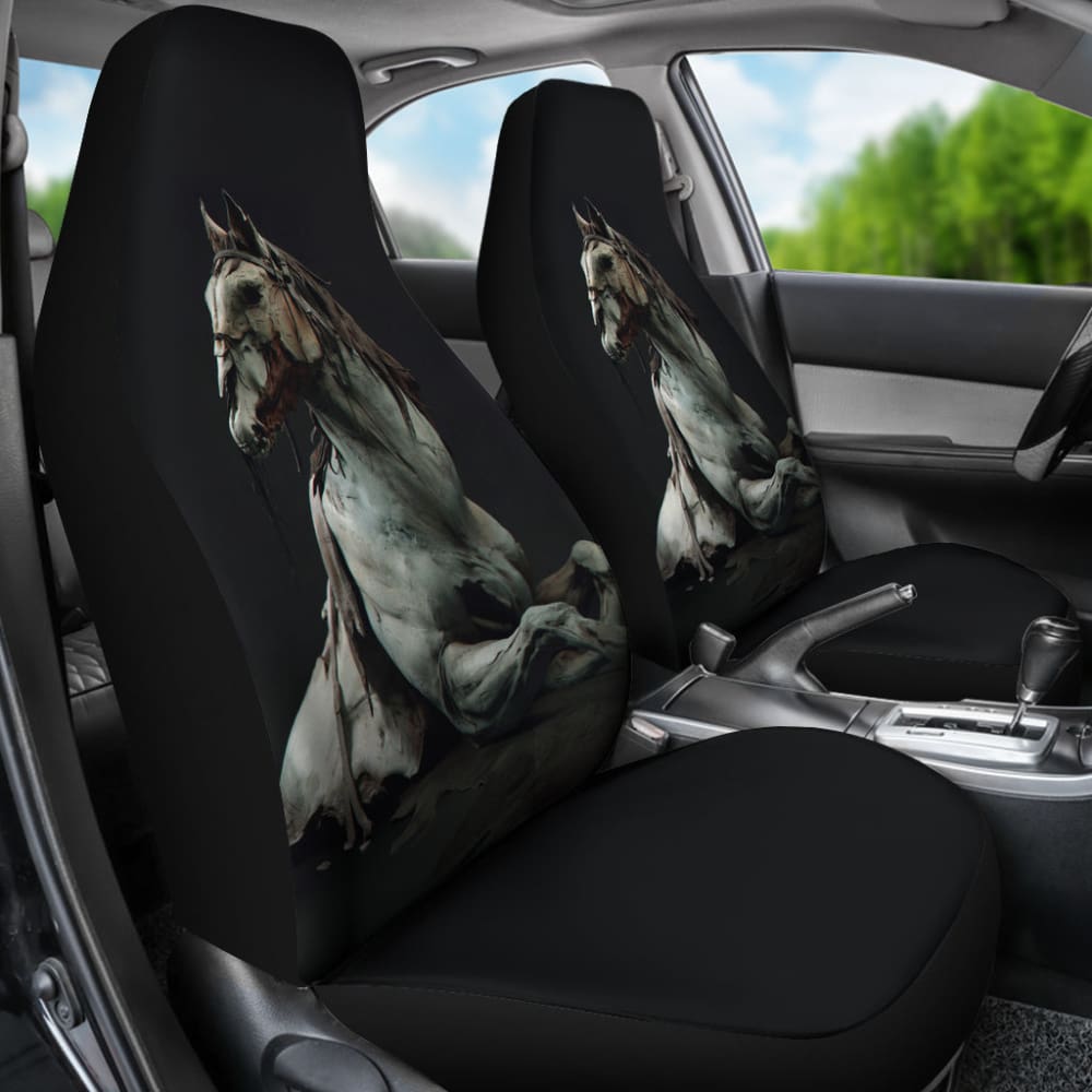 Horror Zombie White Horse Car Seat Covers 211301 - YourCarButBetter
