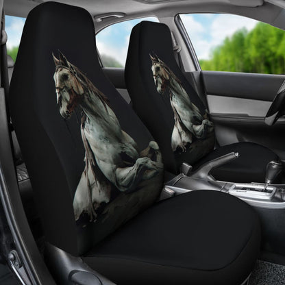 Horror Zombie White Horse Car Seat Covers 211301 - YourCarButBetter