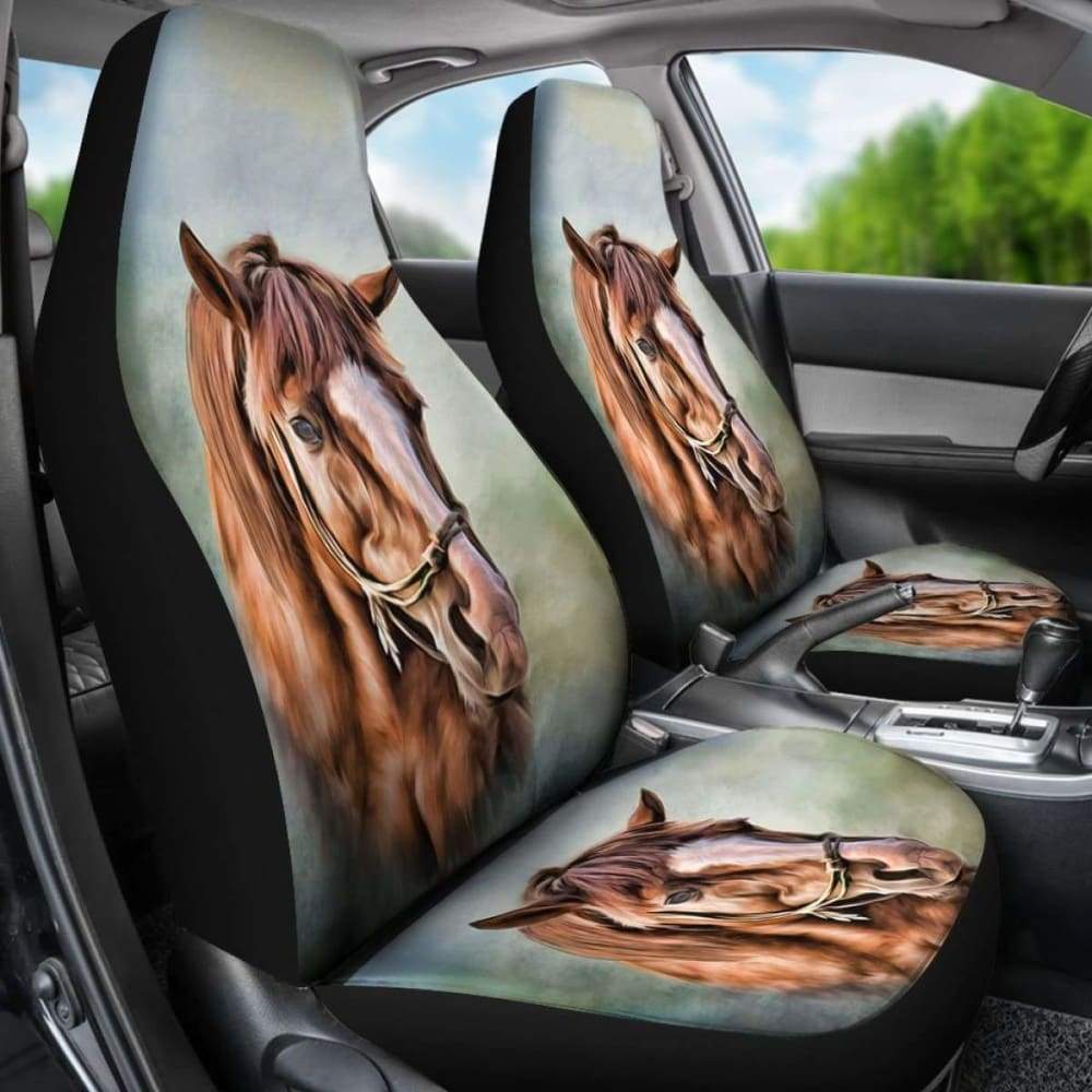 Horse Car Seat Cover Brown Horse 170804