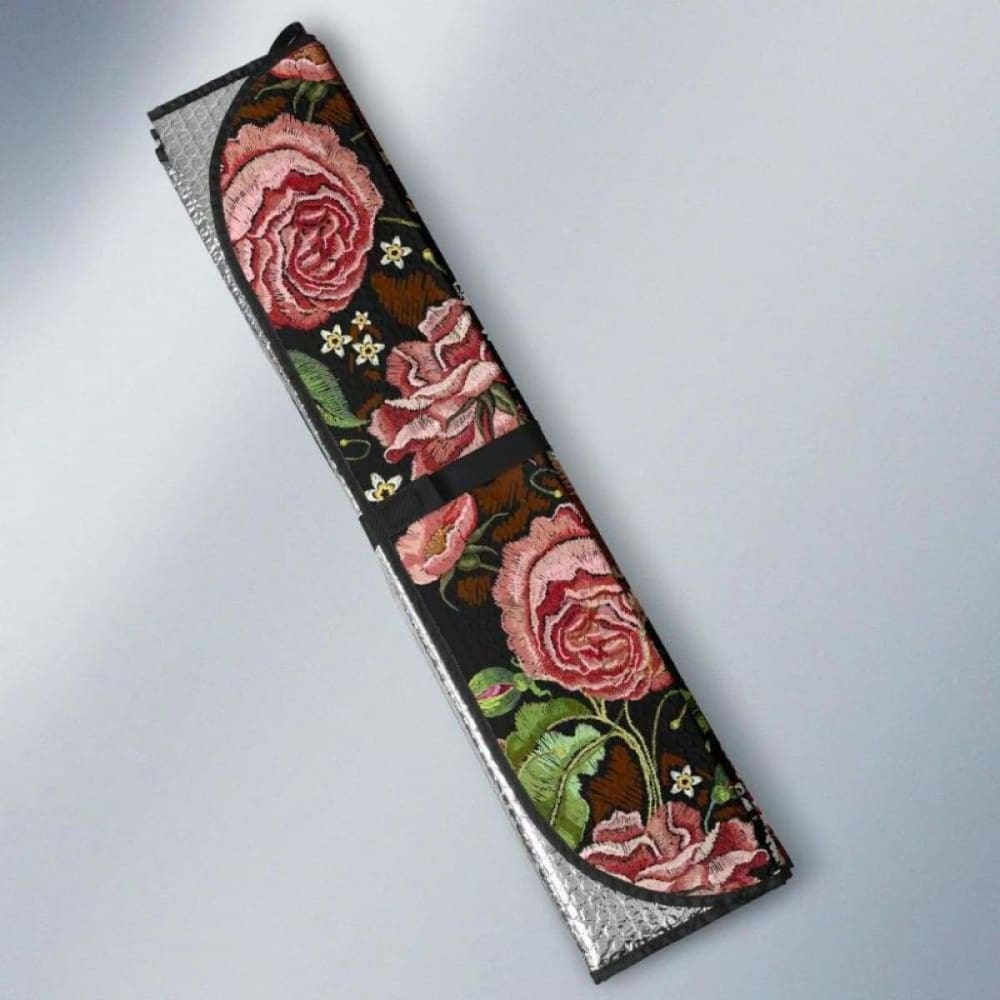 Horse Head Wild Roses Pattern Car Auto Sun Shades 172609 - YourCarButBetter