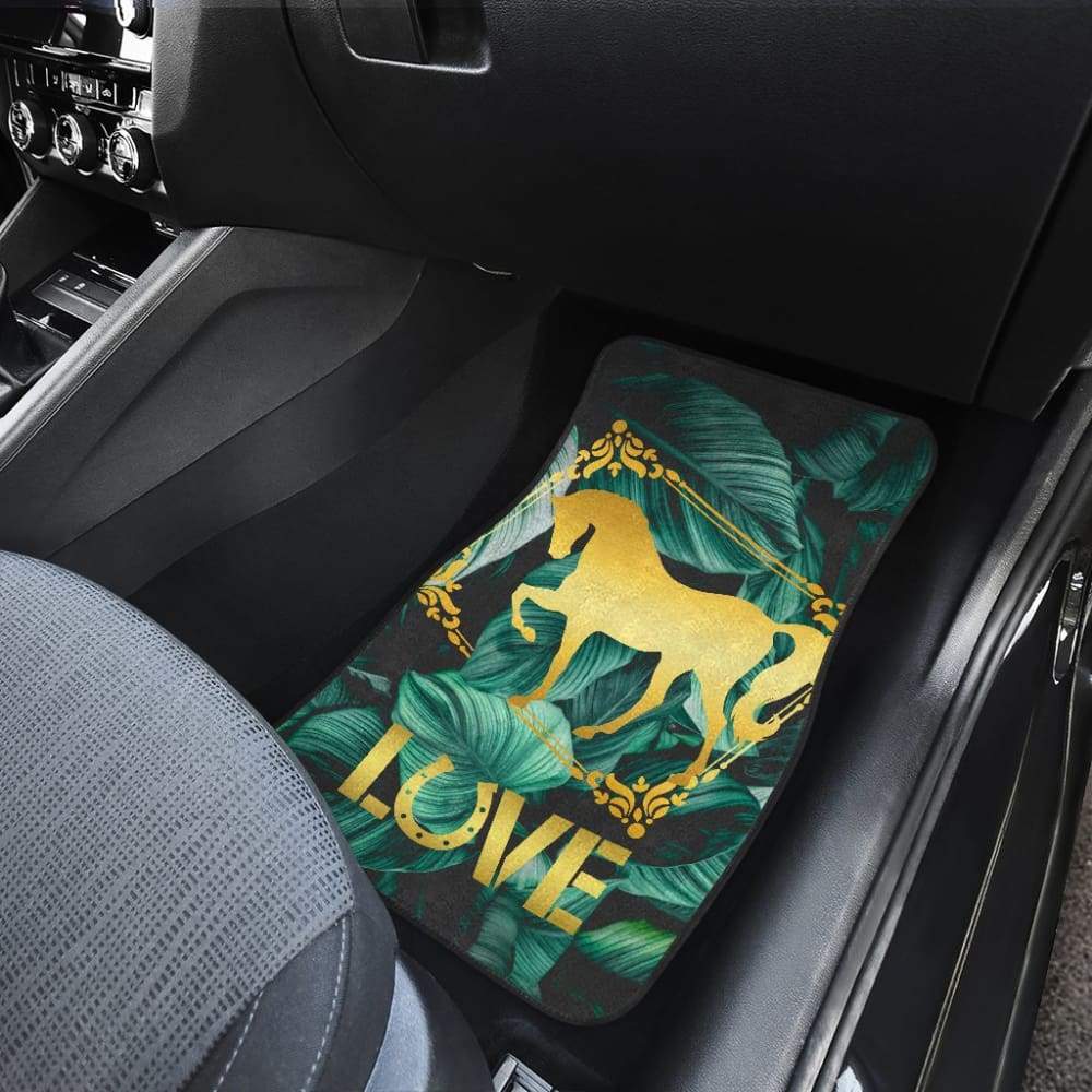 Horse Love Foliage Car Floor Mats 210203