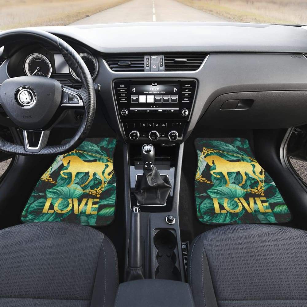 Horse Love Foliage Car Floor Mats 210203